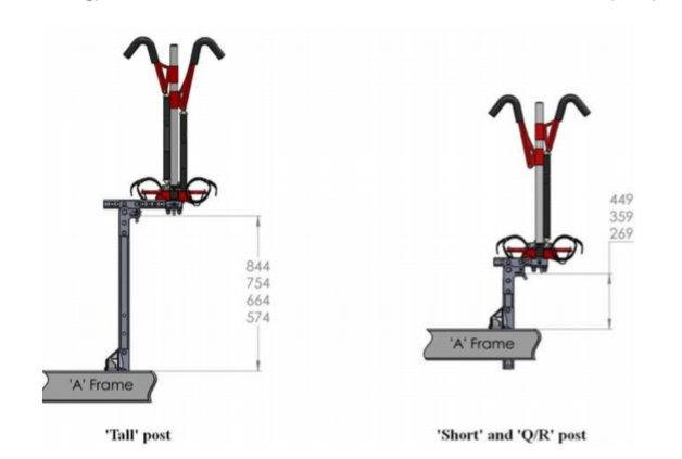 A drawing of two different types of lifting devices.